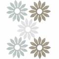 Floristik24 Espalhe a flor deco marrom, cinza claro, flores de madeira brancas para espalhar 144St