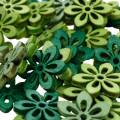 Floristik24 Polvilhe flores decorativas em verde, verde claro, flores de madeira de hortelã para salpicar 144p