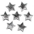 Floristik24 Tecido espalhado estrelas prata 3 cm 100p