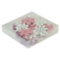 Floristik24 Flores de mesa de decoração dispersas madeira branco rosa roxo 3,5 cm 36 unidades