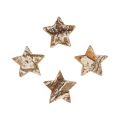 Floristik24 Decoração dispersa de estrelas de madeira de Natal com casca branqueada Ø5cm 12 unidades