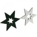 Floristik24 Decoração de estrelas de madeira decoração dispersa natal preto H4cm 72 unidades