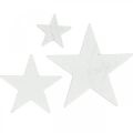 Floristik24 Espalhar decoração estrelas de madeira Natal branco 2.5/4.5/6.5cm 29p