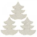 Floristik24 Dispersão decoração árvore de Natal glitter branco 4cm 72p