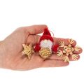 Conjunto de enfeites de palha para árvore de Natal, figuras e estrelas de 6 cm, 30 peças | Floristik24.pt