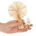 Conjunto de enfeites de Natal em forma de estrela de palha para árvore de Natal, 35 peças. | Floristik24.pt