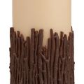 Floristik24 Vela pilar ramos decoração vela rústica bege 150/70mm 1ud