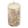 Vela pilar casca de árvore vela decoração bétula creme 140/80mm