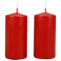 Floristik24 Velas pilares H100 Ø50cm velas vermelhas 12 unidades