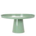 Mesa decorativa redonda de metal verde, com 40 cm de diâmetro e borda alta. | Floristik24.pt
