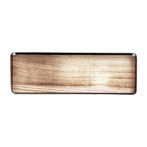 Floristik24 Bandeja decorativa metal madeira bandeja metálica base madeira 34,5×11×3cm