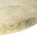 Pratos de metal para decoração, decoração de mesa, bandeja de velas redonda dourado efeito envelhecido Ø7,5/10/12/15/18cm A2cm conjunto de 5 | Floristik24.pt