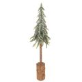 Floristik24 Pinheiro artificial com acabamento gelado e base de madeira, decoração de inverno, 60 cm