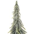 Pinheiro artificial, com efeito de gelo, árvore decorativa sobre base de madeira para decoração de inverno e Natal, 75 cm | Floristik24.pt