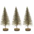 Floristik24 Árvore de Natal decorativa com glitter champanhe 8 cm 24 unidades