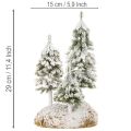 Árvores de Natal cobertas de neve, paisagem artificial de inverno para decoração de vila natalina e mesa, 29 cm | Floristik24.pt