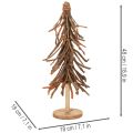 Árvore de Natal feita de ramos de salgueiro sobre uma base de madeira, 48 cm | Floristik24.pt