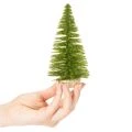 Árvore de Natal artificial com base de madeira, pequena, 16 cm, 6 peças | Floristik24.pt