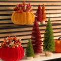 Árvore de Natal artificial com base de madeira, pequena, 16 cm, 6 peças | Floristik24.pt