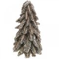 Floristik24 Abeto feito de cones, árvore de Natal coberta de neve, enfeites de inverno, Advento, branco lavado Alt.33cm Ø20cm