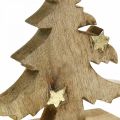 Floristik24 Árvore de natal, madeira de manga, deco natural, árvore de natal, 20 × 18 × 5cm