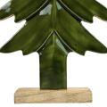 Árvore de natal decoração em madeira verde brilhante 22,5x5x50cm