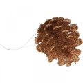Floristik24 Enfeites de árvore de natal cones deco glitter cobre H7cm 6pcs