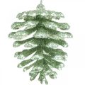 Floristik24 Enfeites de árvore de natal cones decorativos glitter menta H7cm 6pcs