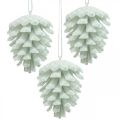 Floristik24 Cones decorativos de pinhas para pendurar branco 7cm 6uds