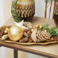 Floristik24 Pinhas douradas, purpurina 13 cm 4 unidades decorações para árvores de Natal