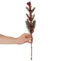 Ramo de pinheiro artificial com enfeites de Natal, 48 cm, 2 peças | Floristik24.pt