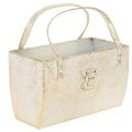 Floristik24 Bolsa metálica, recipiente decorativo, retangular, 26 cm, dourada