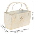 Bolsa metálica, recipiente decorativo, retangular, 26 cm, dourada | Floristik24.pt