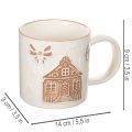 Caneca de cerâmica com motivo de casa e padrão em relevo, 9 cm | Floristik24.pt