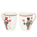Floristik24 Caneca de Natal com motivo de quebra-nozes e bengala doce, 10 cm, conjunto com 2 peças
