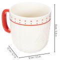 Caneca de café com alça vermelha, padrão tricotado e decoração de coração, cerâmica, 9 cm, 2 peças | Floristik24.pt