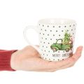 Caneca de café Feliz Natal com motivo de carro natalino, caneca de cerâmica de 10 cm, 2 unidades. | Floristik24.pt