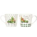 Caneca de café Feliz Natal com motivo de carro natalino, caneca de cerâmica de 10 cm, 2 unidades. | Floristik24.pt