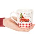 Caneca de Natal com carro e árvore de Natal, canecas de cerâmica, 10 cm, conjunto com 2 unidades | Floristik24.pt