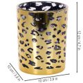 Porta-velas de vidro com estampa de leopardo para decoração de mesa, 12 cm | Floristik24.pt