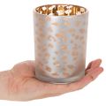 Porta-velas de vidro com estampa de leopardo, 12 cm | Floristik24.pt
