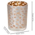 Porta-velas de vidro com estampa de leopardo, 12 cm | Floristik24.pt