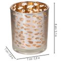 Porta-velas de vidro com estampa de leopardo, bicolor, 8 cm | Floristik24.pt