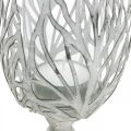 Floristik24 Lanterna de metal branco, suporte de tealight flor Ø13cm H30cm