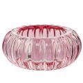 Floristik24 Castiçal Tealight Castiçal de vidro redondo rosa Ø8cm A3,5cm