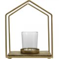 Floristik24 Lanterna casa decoração em metal vela tealight vidro 20×16×26cm