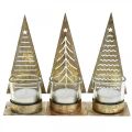 Floristik24 Porta-velas de metal para árvore de Natal, lanterna de vidro Alt.15 cm 3 unidades