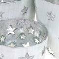 Floristik24 Porta-velas de decoração de Natal branco com estrelas de metal Ø12 / 10 / 8cm conjunto de 3