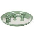 Floristik24 Prato para vela Coroa do Advento verde com quatro suportes para velas de 24 cm