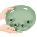 Prato para vela Coroa do Advento verde com quatro suportes para velas de 24 cm | Floristik24.pt